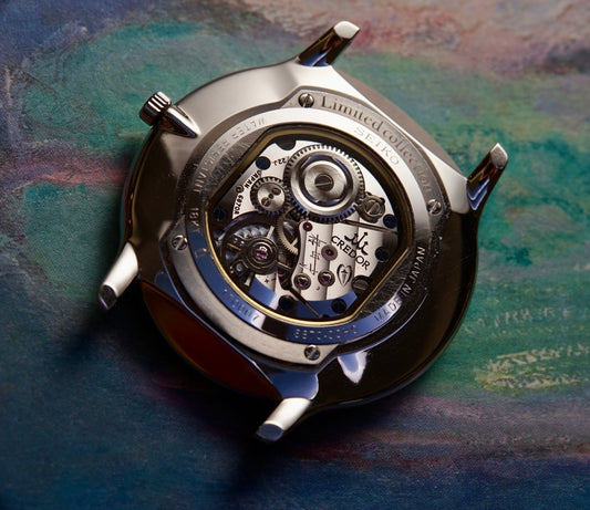 Craftsman's Mark hidden on the Cal. 6870 of the Seiko Credor U.T.D line