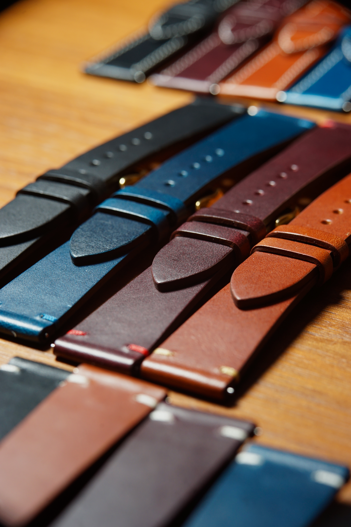 Two-Stitch Buttero / Navy Blue / White Stitching / Edge Crease