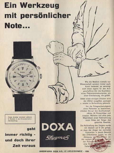 1960s Doxa Sfygmos Pulsometer Monopusher Chronograph | Valjoux 23