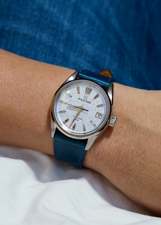 Grand Seiko UFA SLGB003 with Italian Buttero Watch Strap in Navy Blue