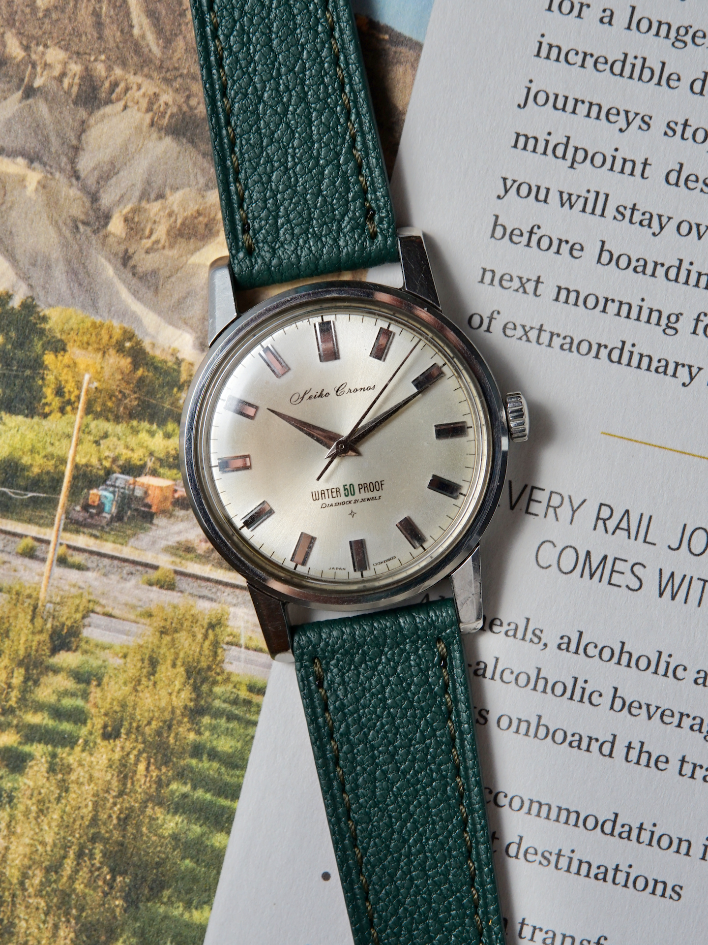 1960s Seiko Cronos Water Proof 50M | J13046, Sea Horse Caseback