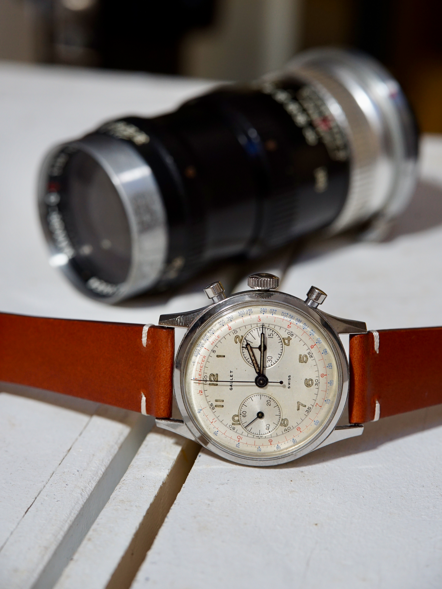 Two-stitch brown buttero watch straps with white stitching, quick release spring bar, 16mm, 17mm, 18mm, 19mm, 20mm