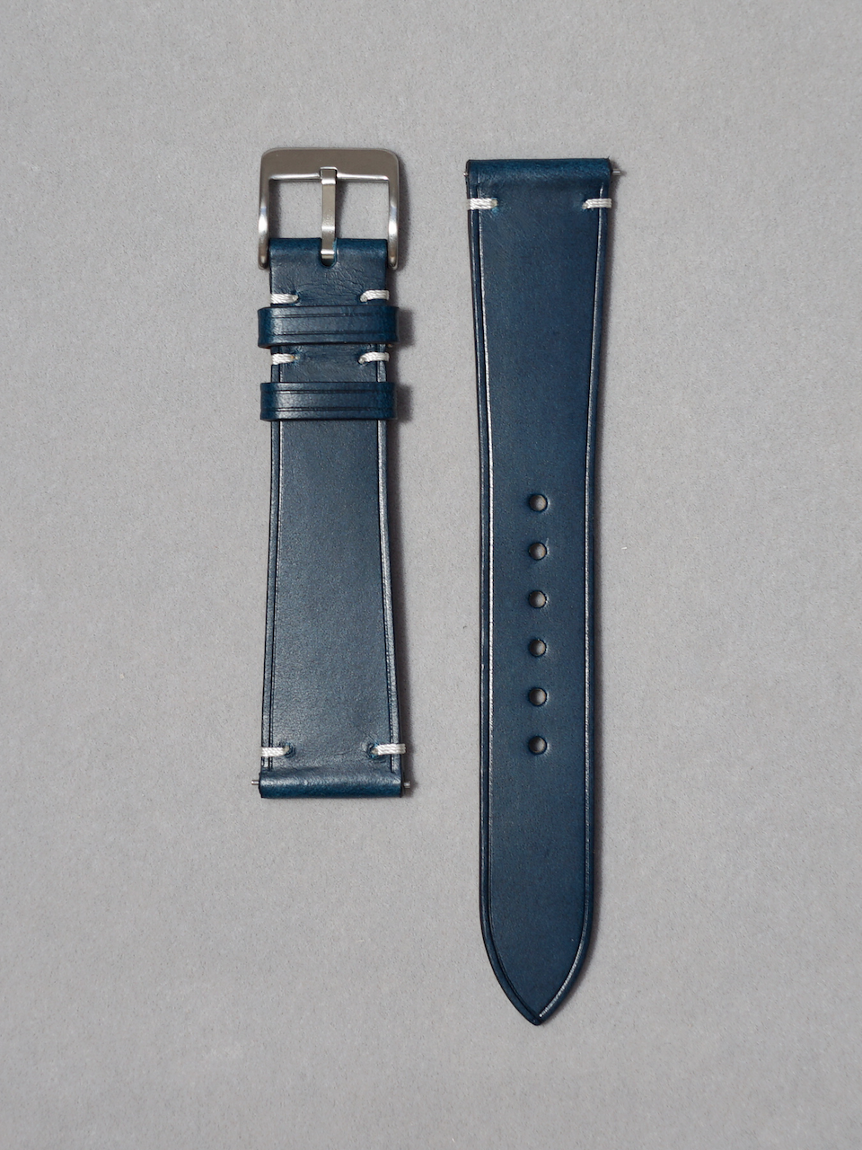 Two Stitch Buttero Watch Straps in Blue 16mm 17mm 18mm 19mm 20mm quick release