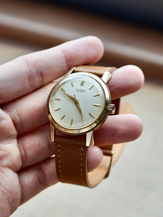 Universal Genève dress watch with Brown Alran Leather Watch Strap