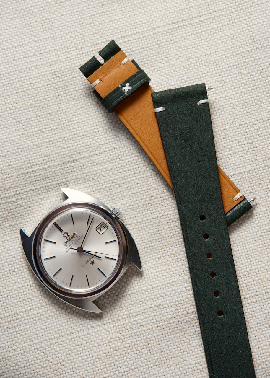 Vintage Omega Constellation C Case with Nubuck two stitch strap