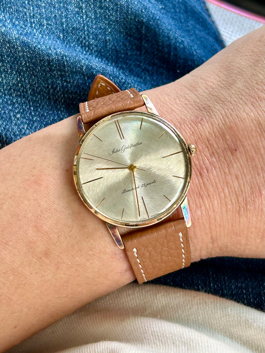 Seiko Goldfeather with Brown Togo Leather Watch Strap