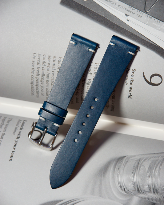 two-stitch-Navy-blue-buttero-horween-watch-straps-quick-release