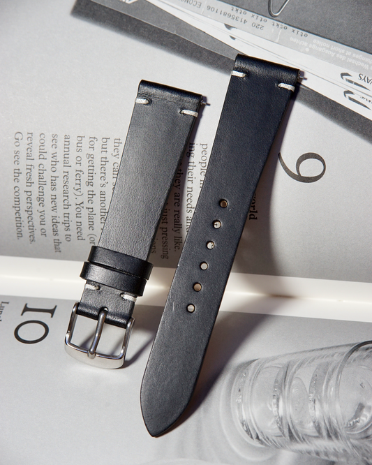two-stitch-obsidian-black-buttero-watch-straps-quick-release