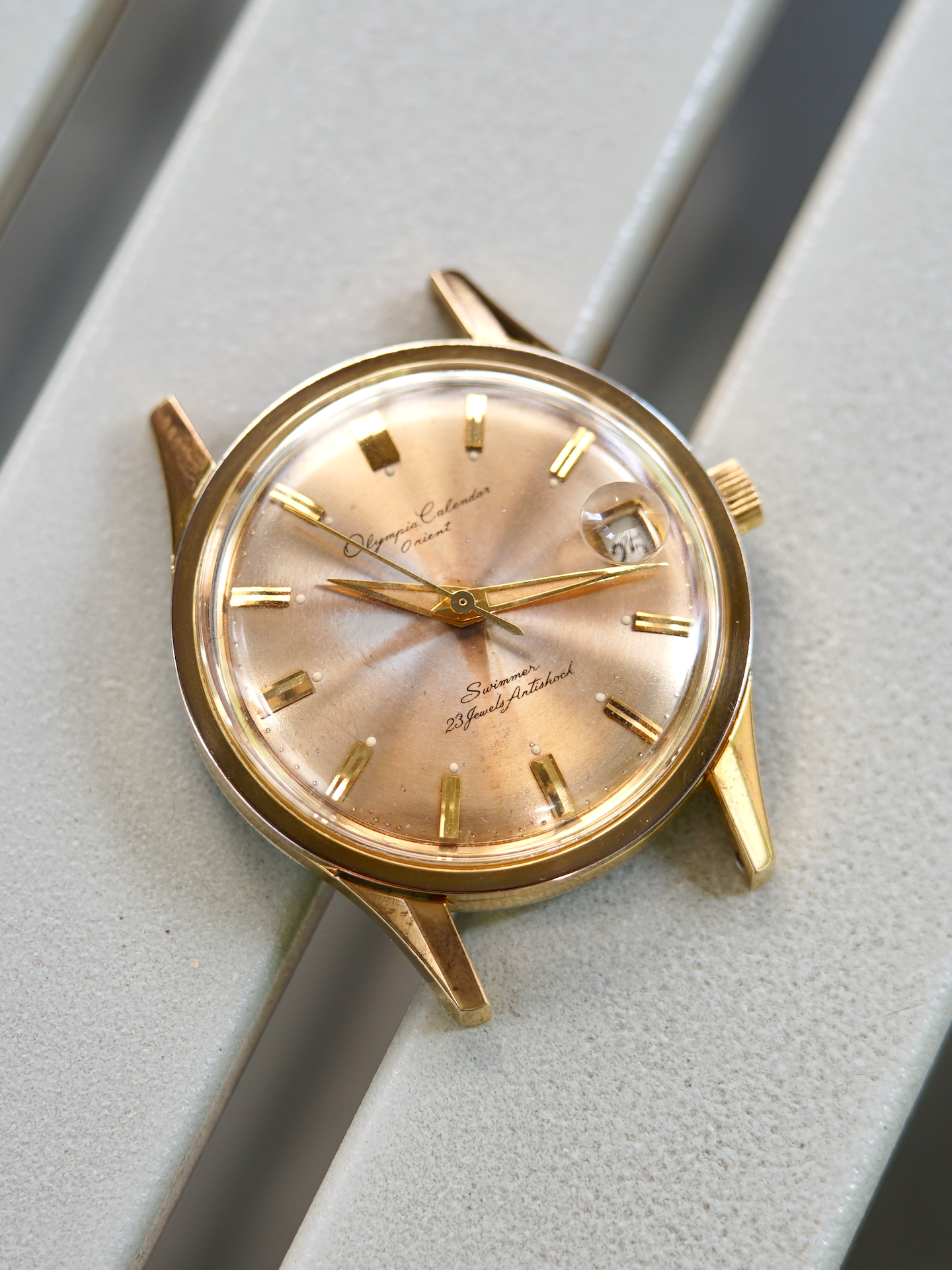 ww738 稼働品 ジャンク Orient Olympia Calender Swimmer 手巻き 