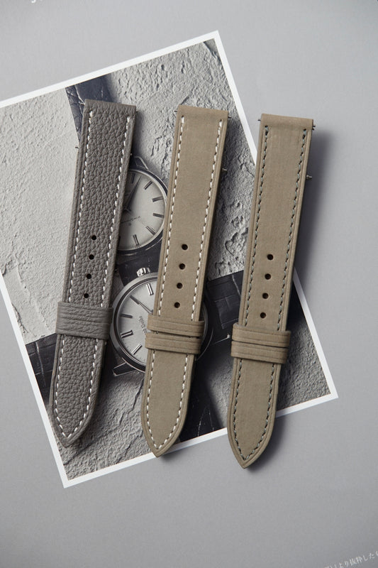 17 mm Grey Leather Strap | Set of Three