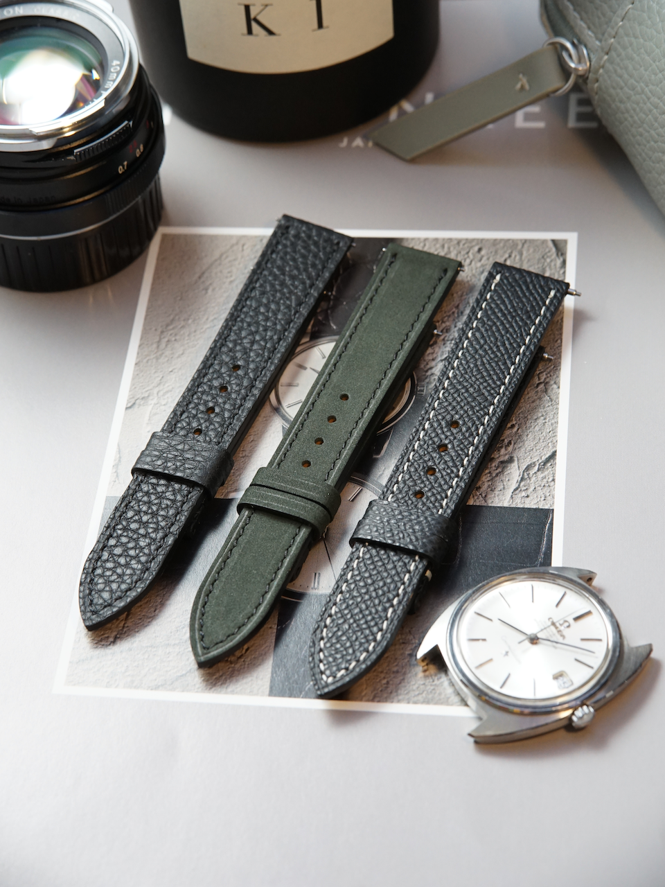 17 mm Black Leather Strap | Set of Three