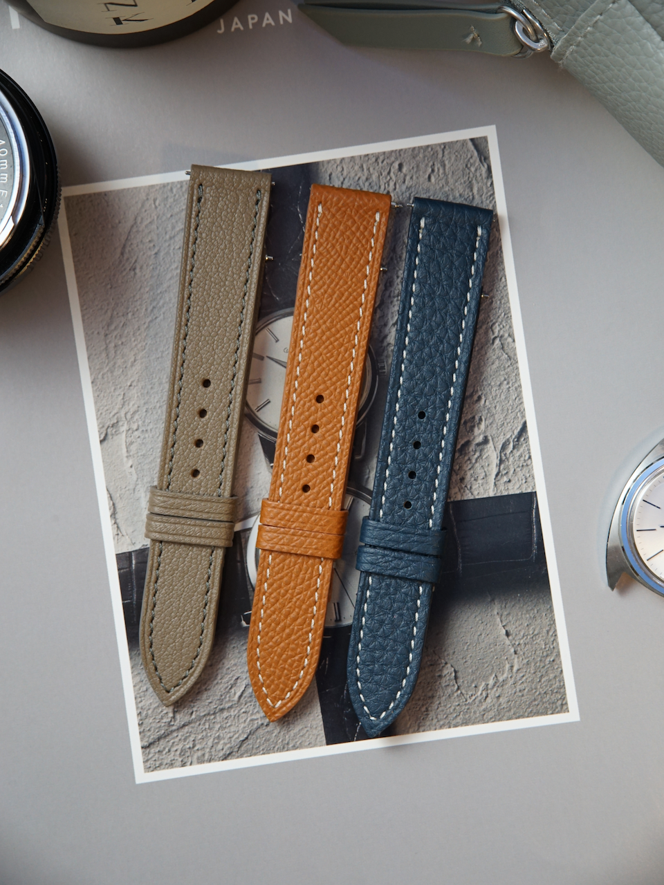 17 mm Multi-Colour Leather Strap | Set of Three