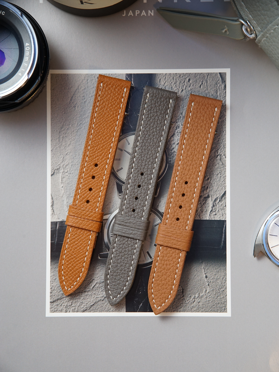 17 mm Multi-Colour Leather Strap | Set of Three