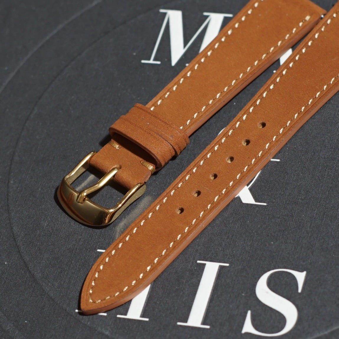 Nubuck Leather - Sienna Colour Name - Brown Colour - White Stitch Stitch - Quick Release Spring Bar - 17 mm - 18 mm - 19 mm Lug Width