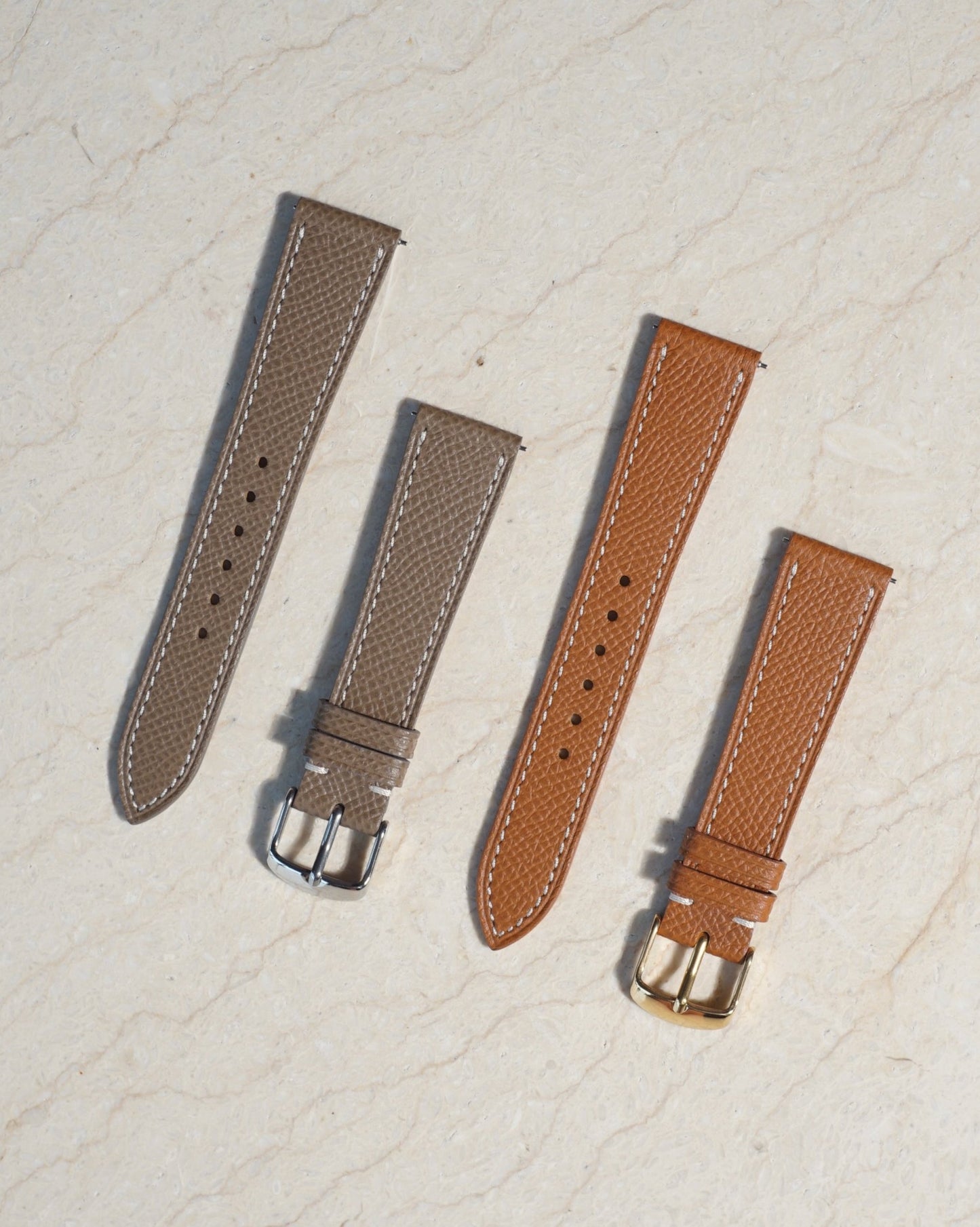 Epsom Leather Watch Strap, 17 to 19 mm, quick release spring bar