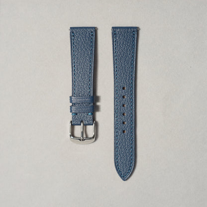 Alran Leather - Cerulean Colour Name - Blue Colour - - Stitch - Quick Release Spring Bar - 17 mm - 18 mm - 19 mm Lug Width