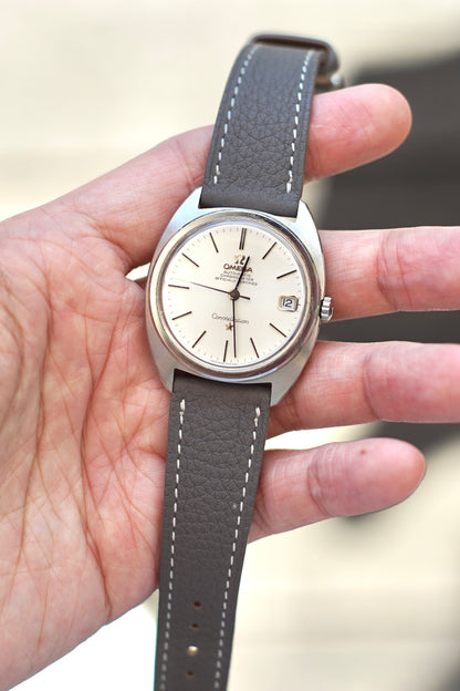 Omega Constellation with Grey Togo leather Watch strap