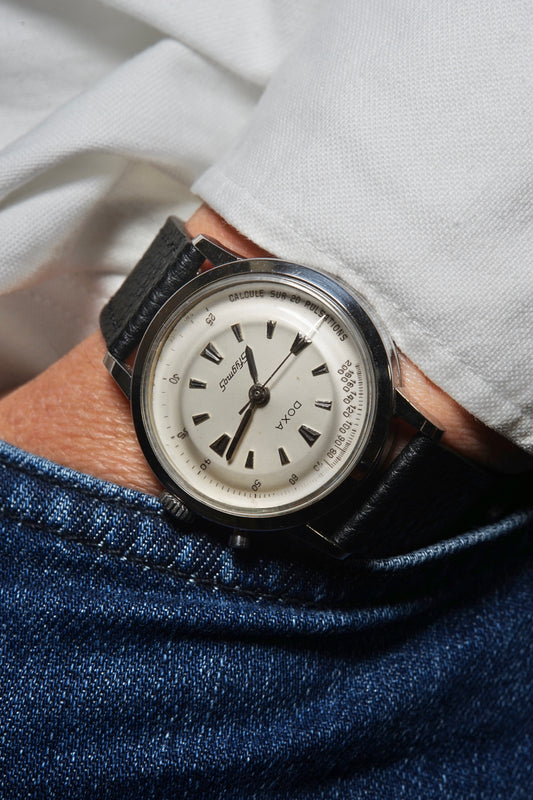 1950s Doxa Sfygmos Pulsometer Monopusher Chronograph | Valjoux 23