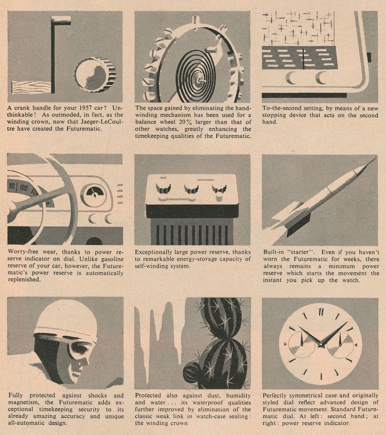 1950s LeCoultre Futurematic Magazine Ad