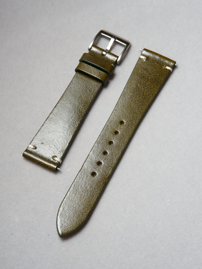 Two-Stitch Italico / Muschio Forest Green / White Stitching