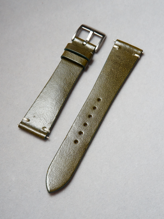 Two-Stitch Italico / Muschio Forest Green / White Stitching