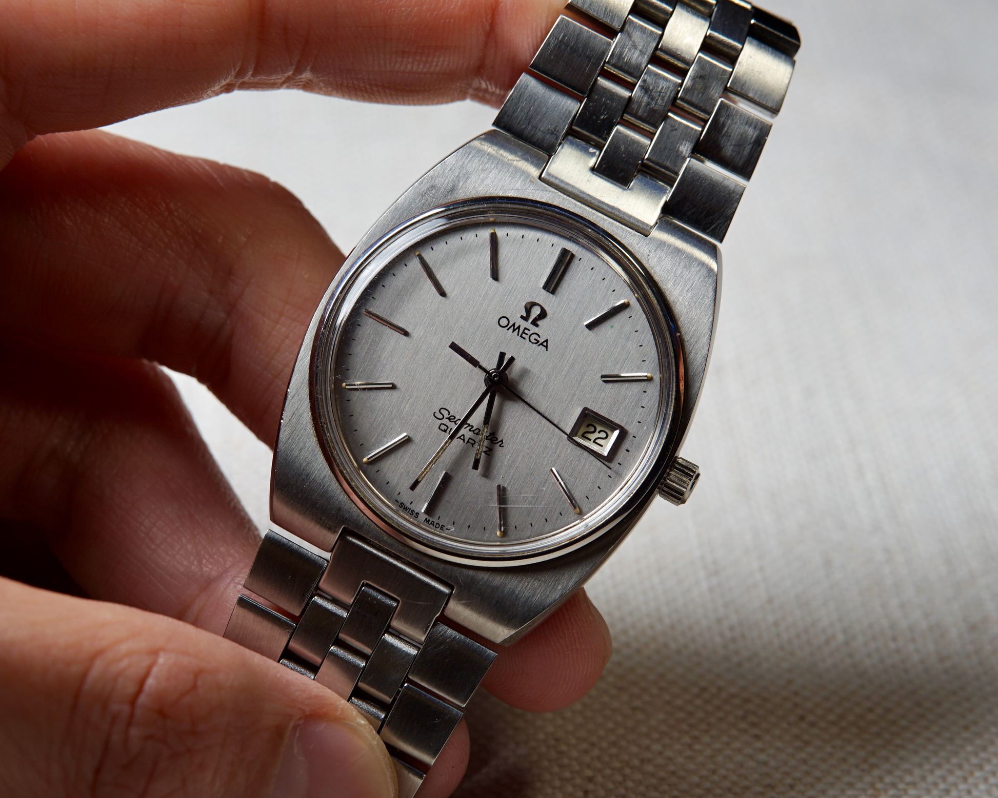 1960s Omega Seamaster Quartz ST 396.0852 in Stainless Steel 1960s Omega Seamaster Quartz ST 396.0852 in Stainless Steel
