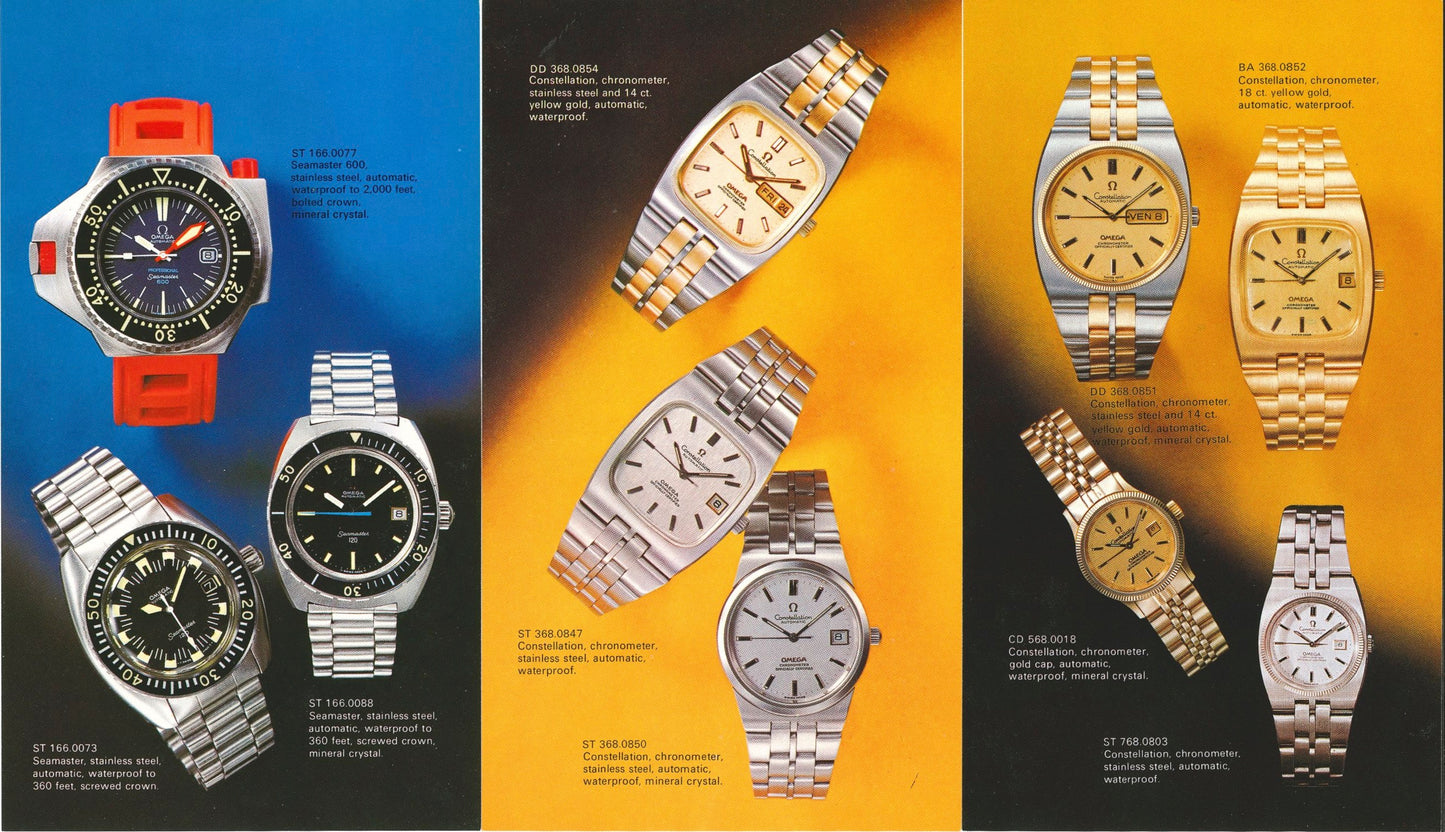 A Very Rare 1980s Omega Product Postcards (26 Postcards)