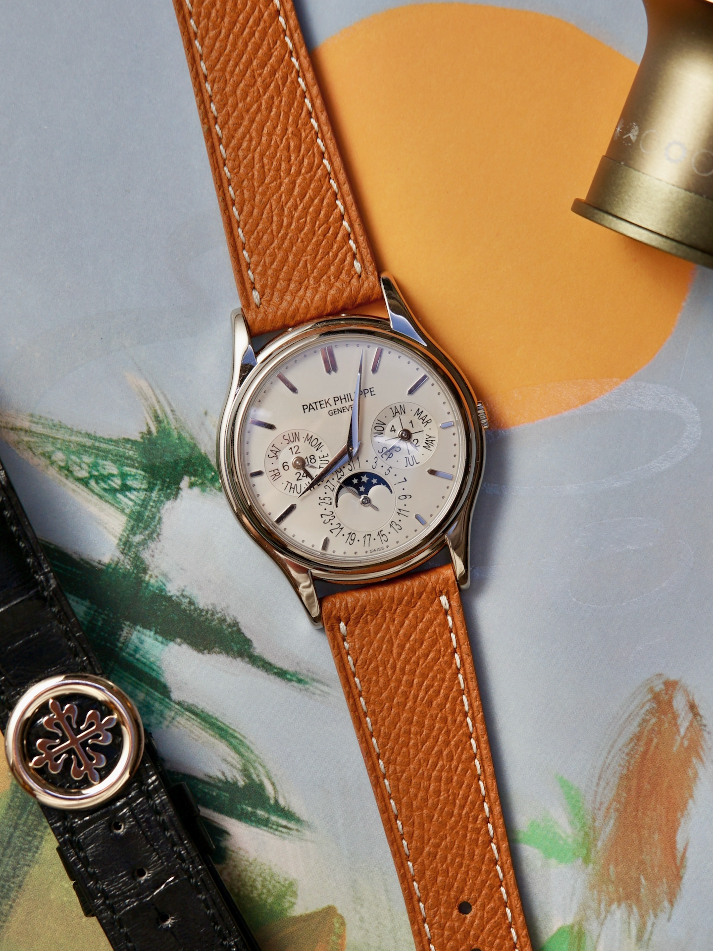 Patek Philippe 5140 with Brown Epsom Leather Watch Strap