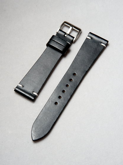 Two-Stitch Buttero / Obsidian Black / White Stitching