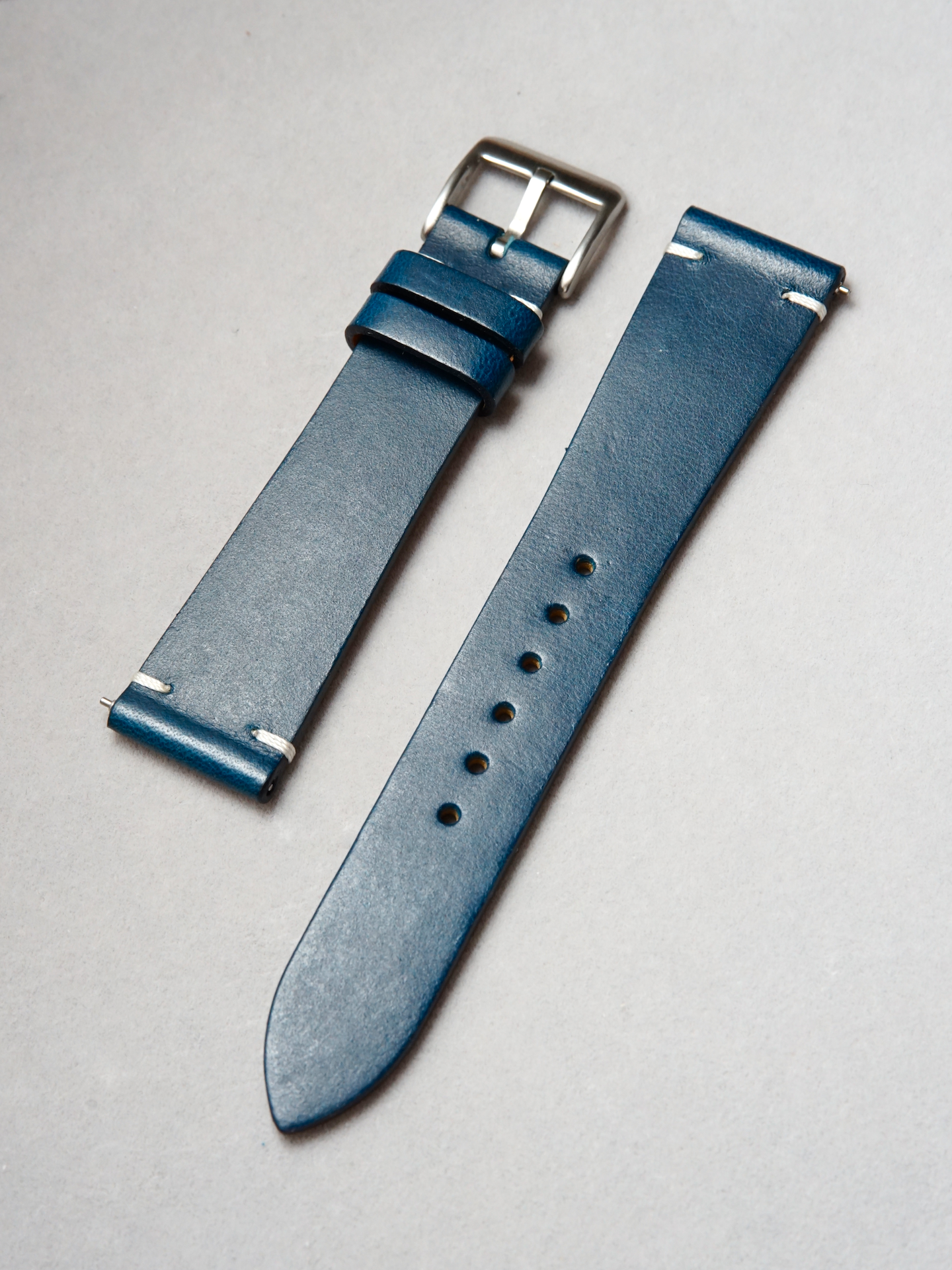 Two-Stitch Buttero / Navy Blue / White Stitching