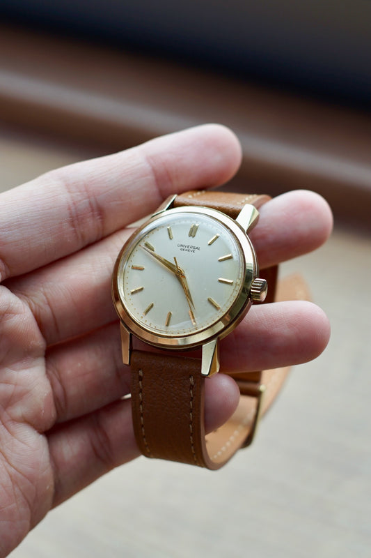 Universal Genève with Brown Alran Leather Watch Strap