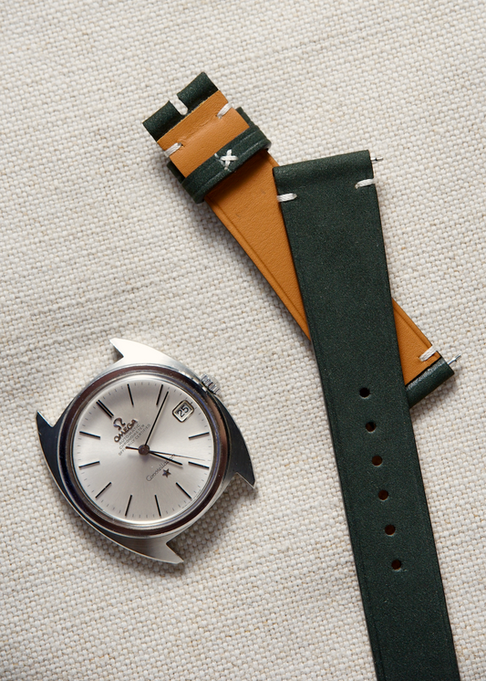 Vintage Omega Constellation C Case with Nubuck two stitch strap