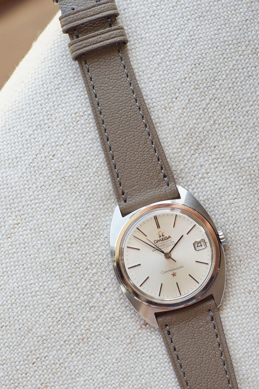 Vintage Omega Constellation C Shape with Alran Sable Taupe Watch Strap