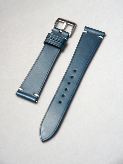 Two-Stitch Buttero / Navy Blue / White Stitching / Edge Crease