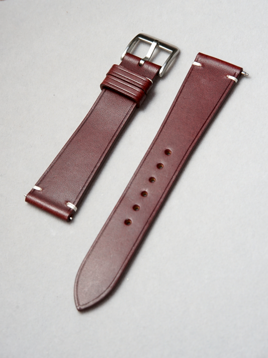 Two-Stitch Buttero / Burgundy Red / White Stitching / Edge Crease