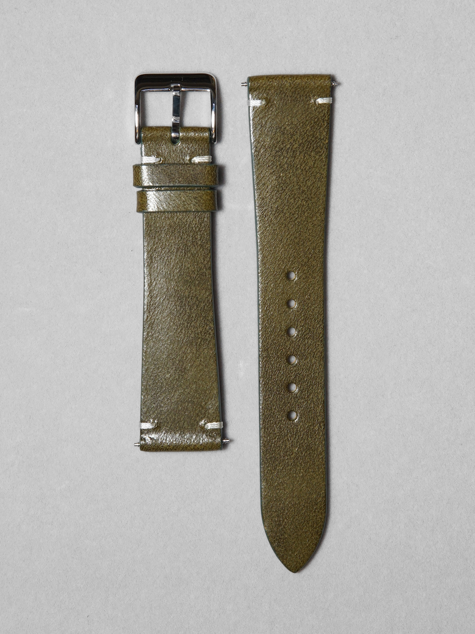 Two-Stitch Italico / Muschio Forest Green / White Stitching
