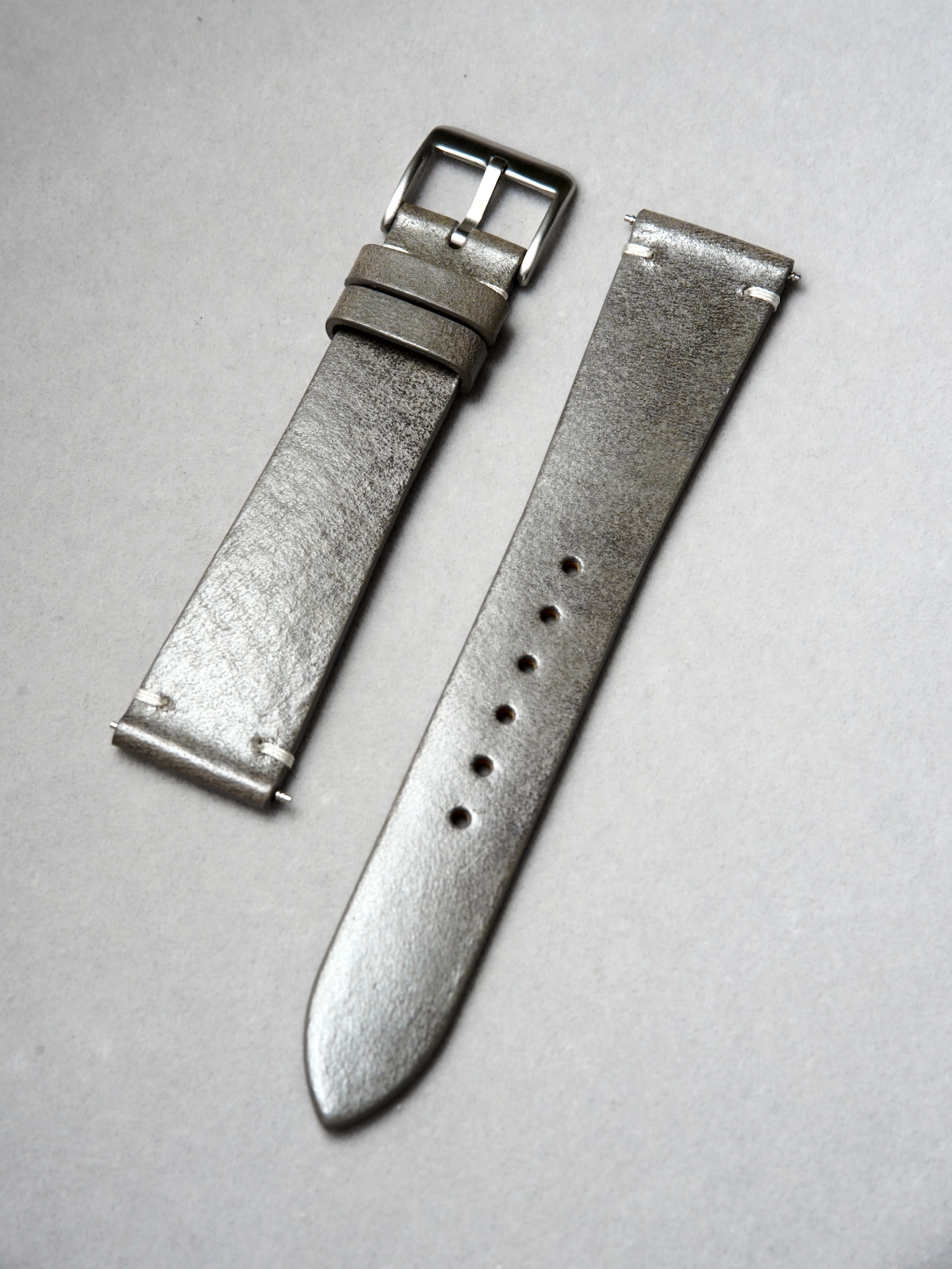 Two-Stitch Italico / Asfalto Grey / White Stitching