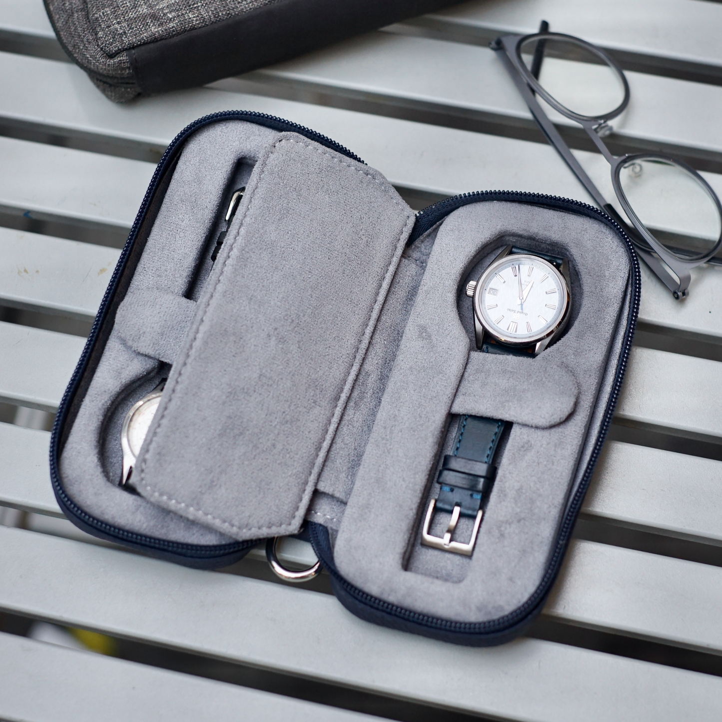 Slim Watch Travel Case / Navy Blue