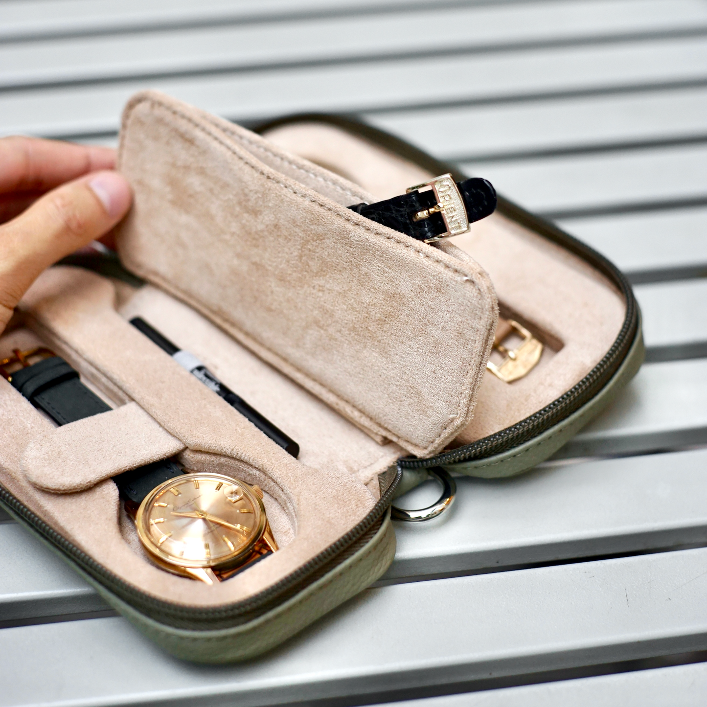 Slim Watch Travel Case / Olive Green